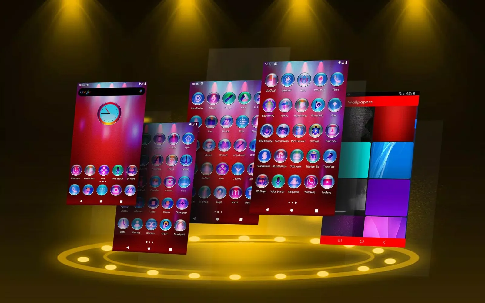 Tangkapan skrin Colorful Pixl Glass Icon Pack