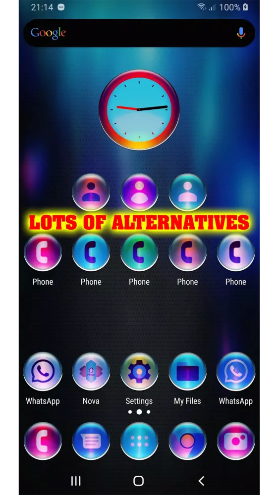 Tangkapan skrin Colorful Pixl Glass Icon Pack