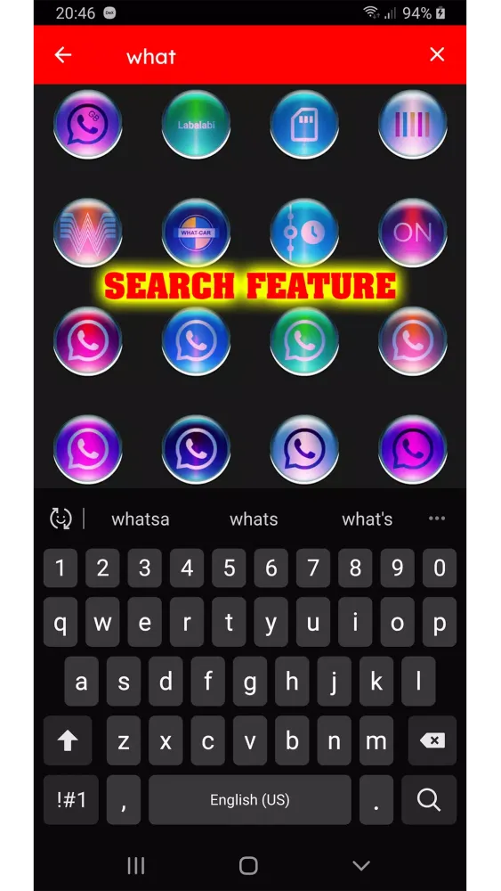 Tangkapan skrin Colorful Pixl Glass Icon Pack
