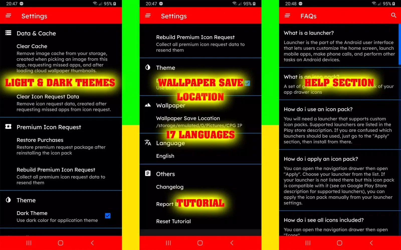 Tangkapan skrin Colorful Pixl Glass Icon Pack