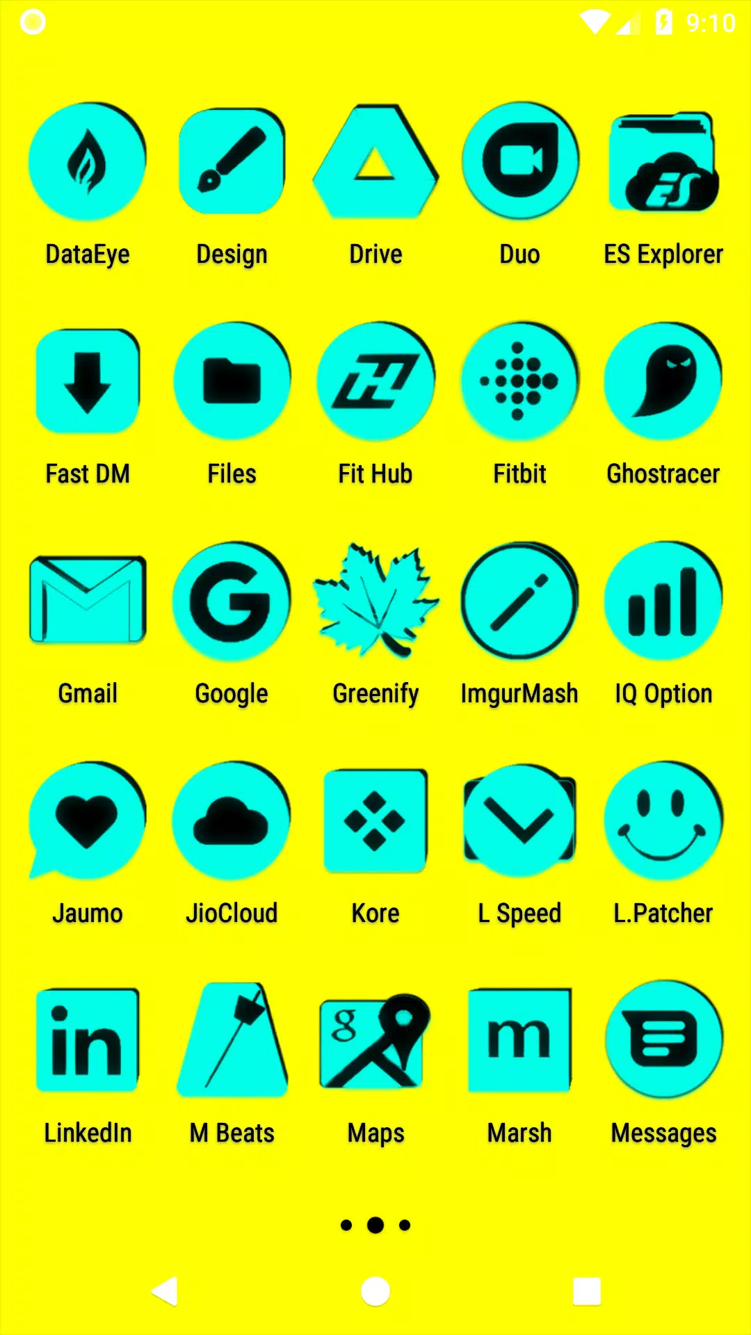Cyan and Black Icon Pack Screenshots