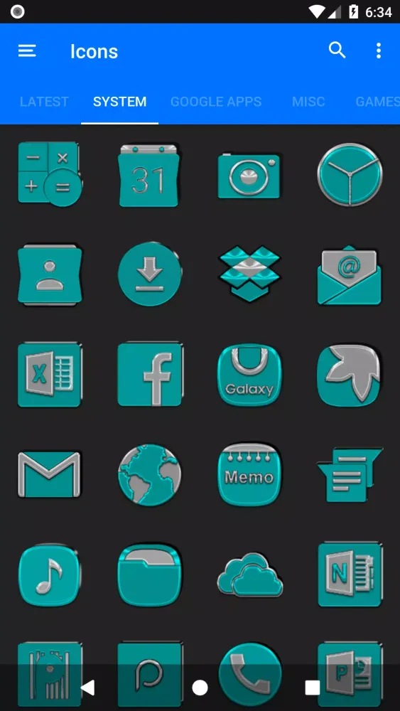 Cyan Icon Pack Ekran Görüntüleri