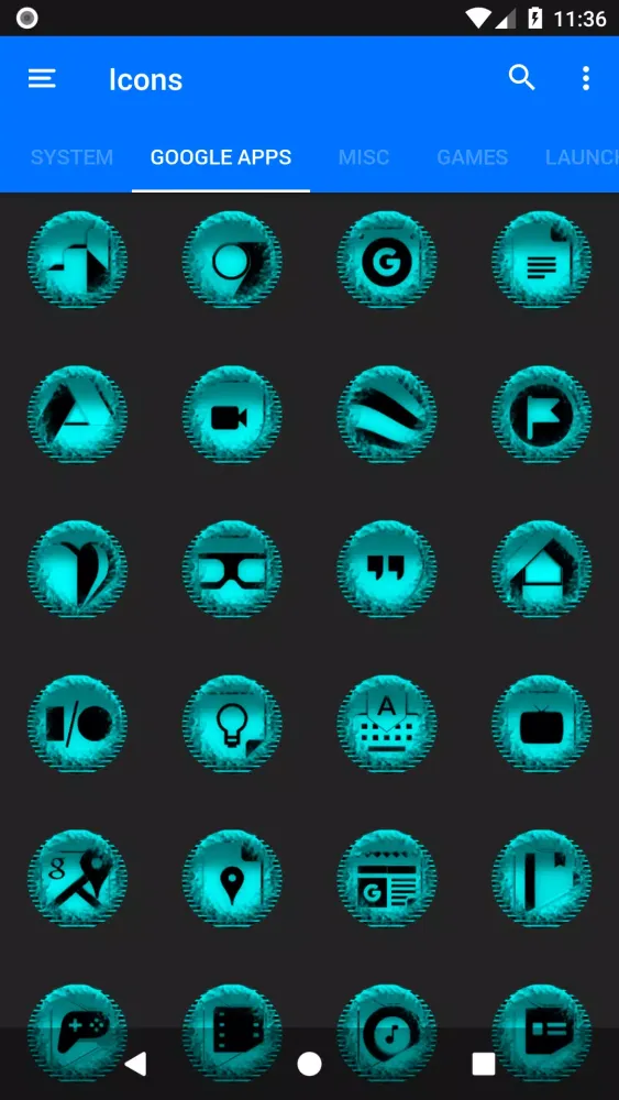 Cyan Icon Pack Style 5 Screenshots