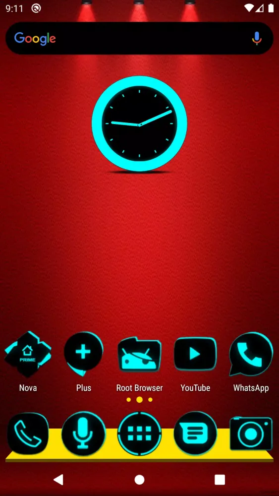Tangkapan layar Flat Black and Cyan Icon Pack
