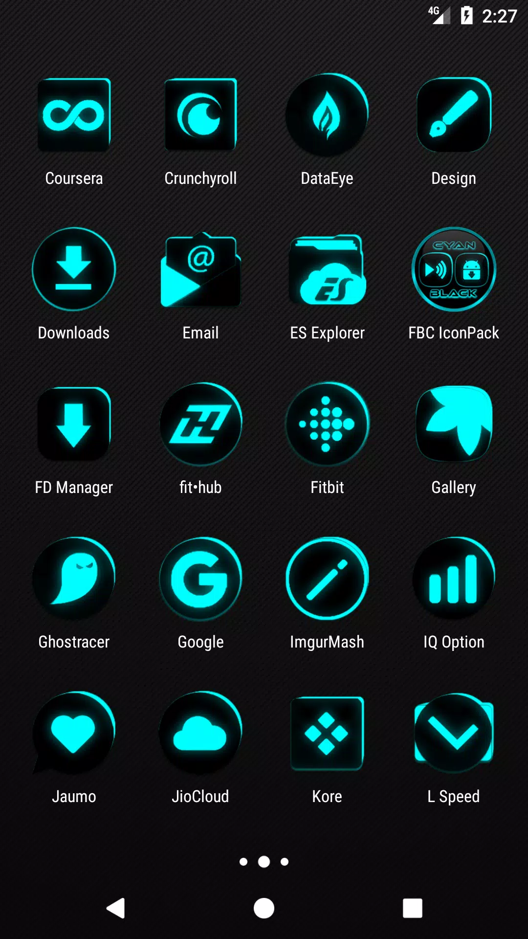 Flat Black and Cyan Icon Pack Screenshots