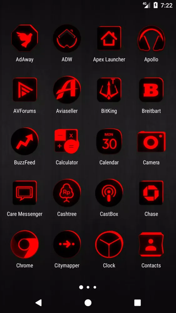 Flat Black and Red Icon Pack Ekran Görüntüleri