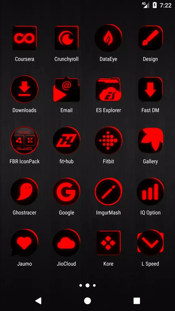 Flat Black and Red Icon Pack Ekran Görüntüleri
