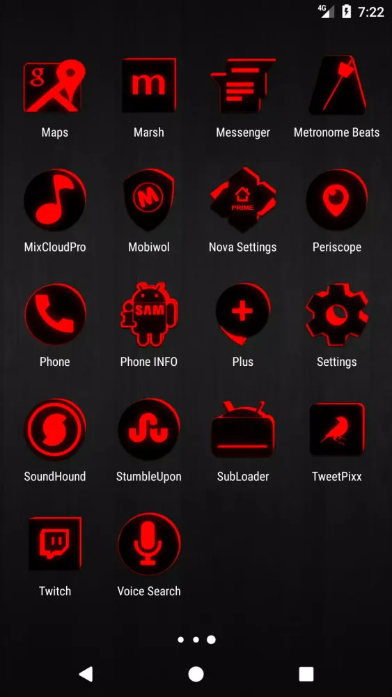 Flat Black and Red Icon Pack Ekran Görüntüleri