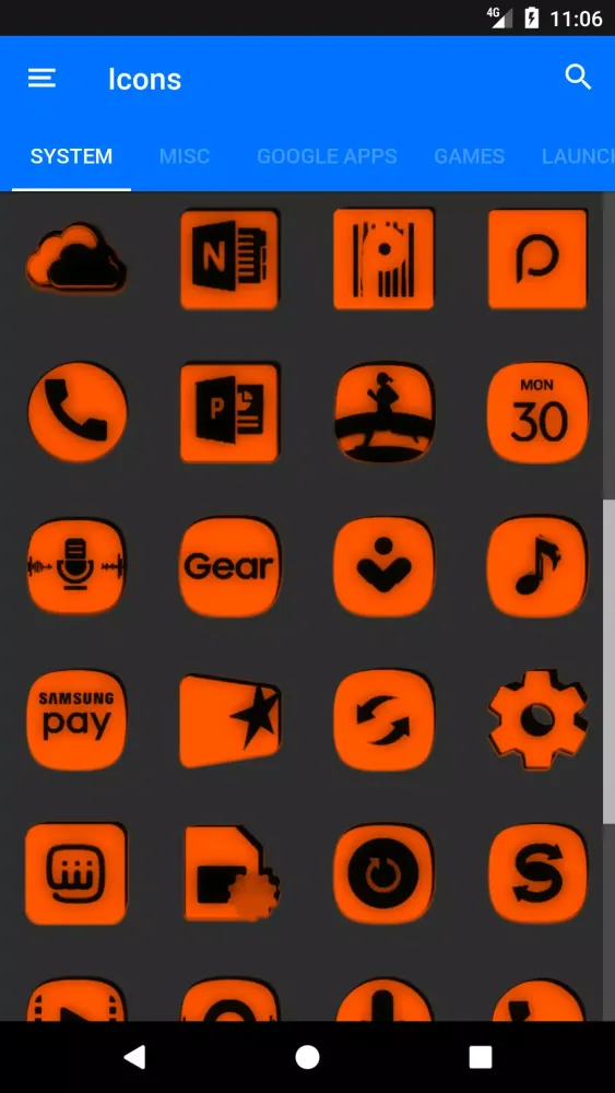 Orange and Black Icon Pack應用截圖