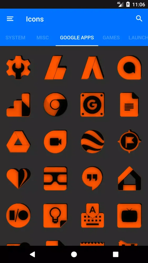 Orange and Black Icon Pack應用截圖