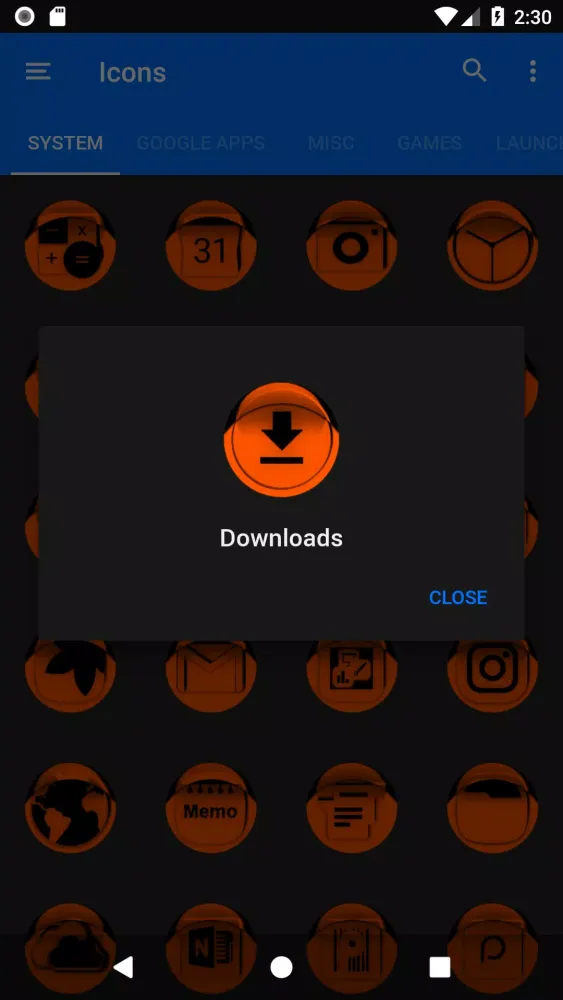 Capturas de tela do Orange Icon Pack Style 1