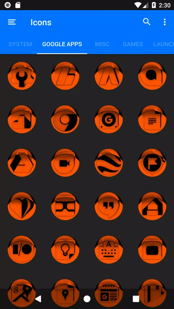 Capturas de tela do Orange Icon Pack Style 1