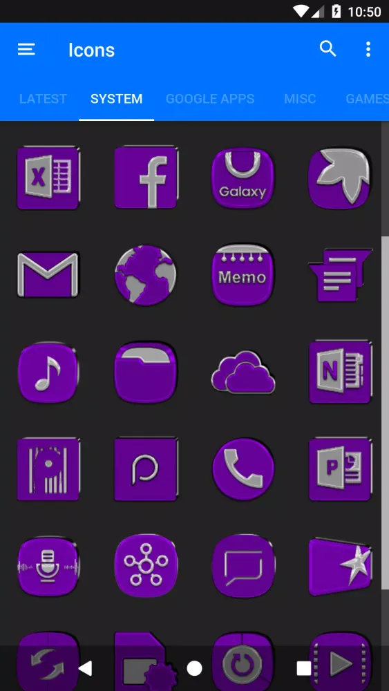 Captures d'écran de Purple Icon Pack