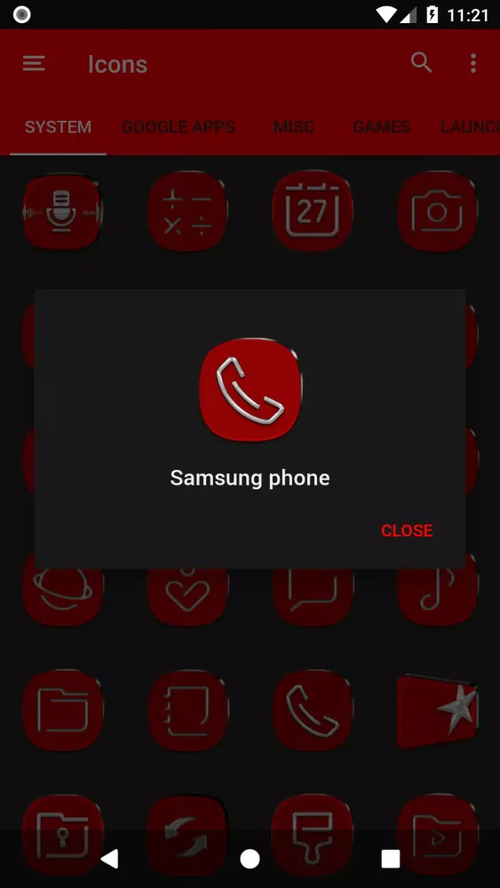 ภาพหน้าจอของ Red Icon Pack