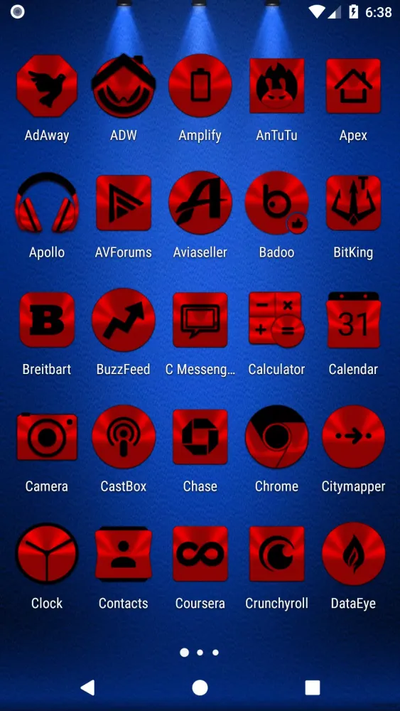 ภาพหน้าจอของ Red and Black Icon Pack
