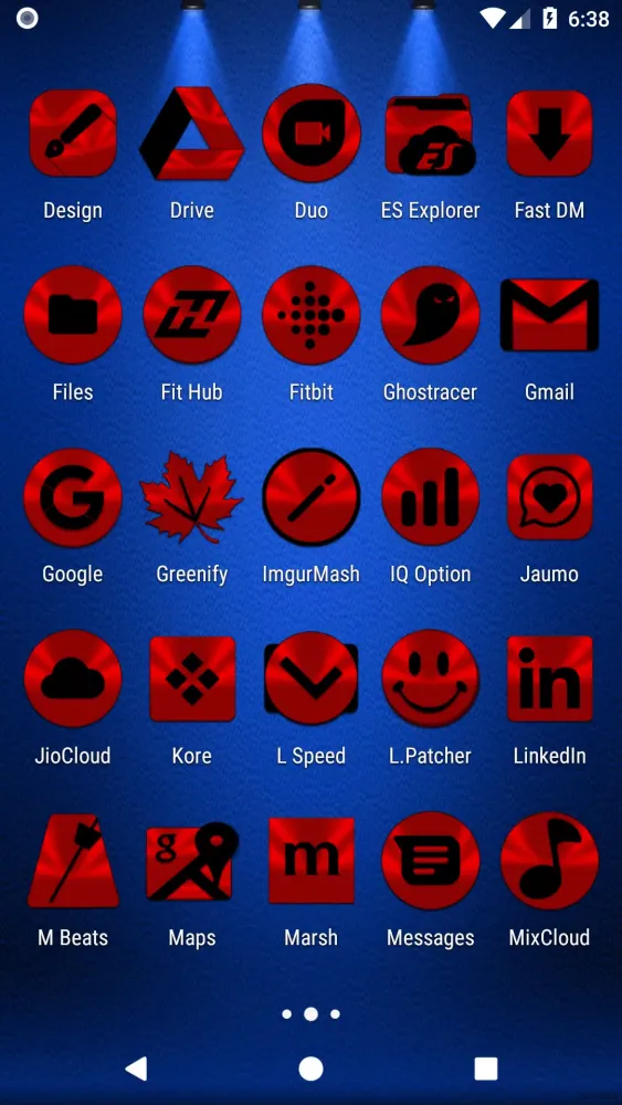 ภาพหน้าจอของ Red and Black Icon Pack
