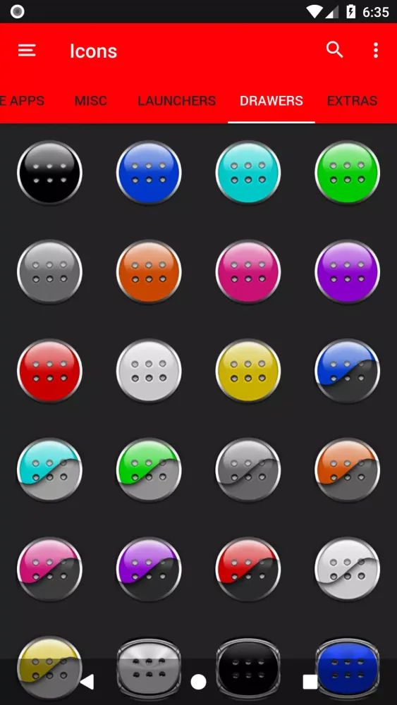 ภาพหน้าจอของ Red and Black Icon Pack