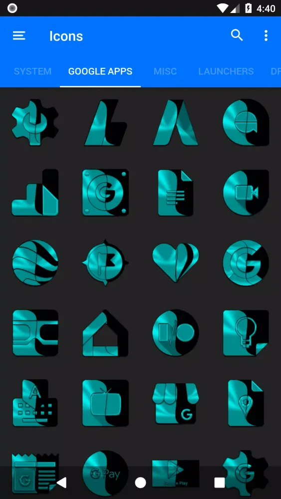 Wicked Cyan Icon Pack Screenshots