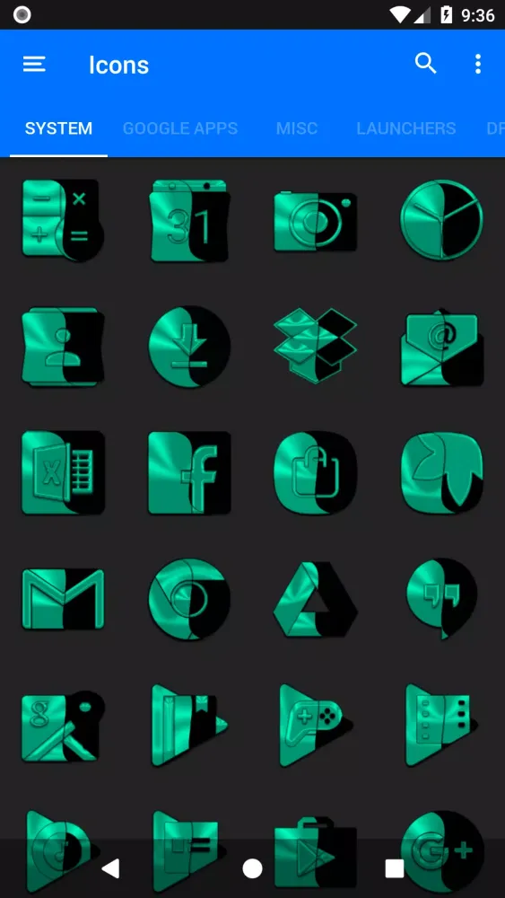 Screenshot di Wicked Teal Icon Pack