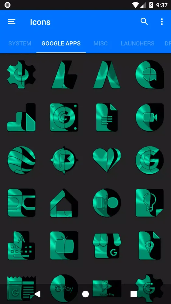 Screenshot di Wicked Teal Icon Pack