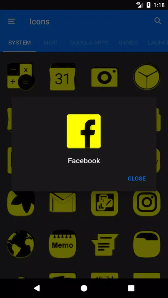 Yellow and Black Icon Pack スクリーンショット