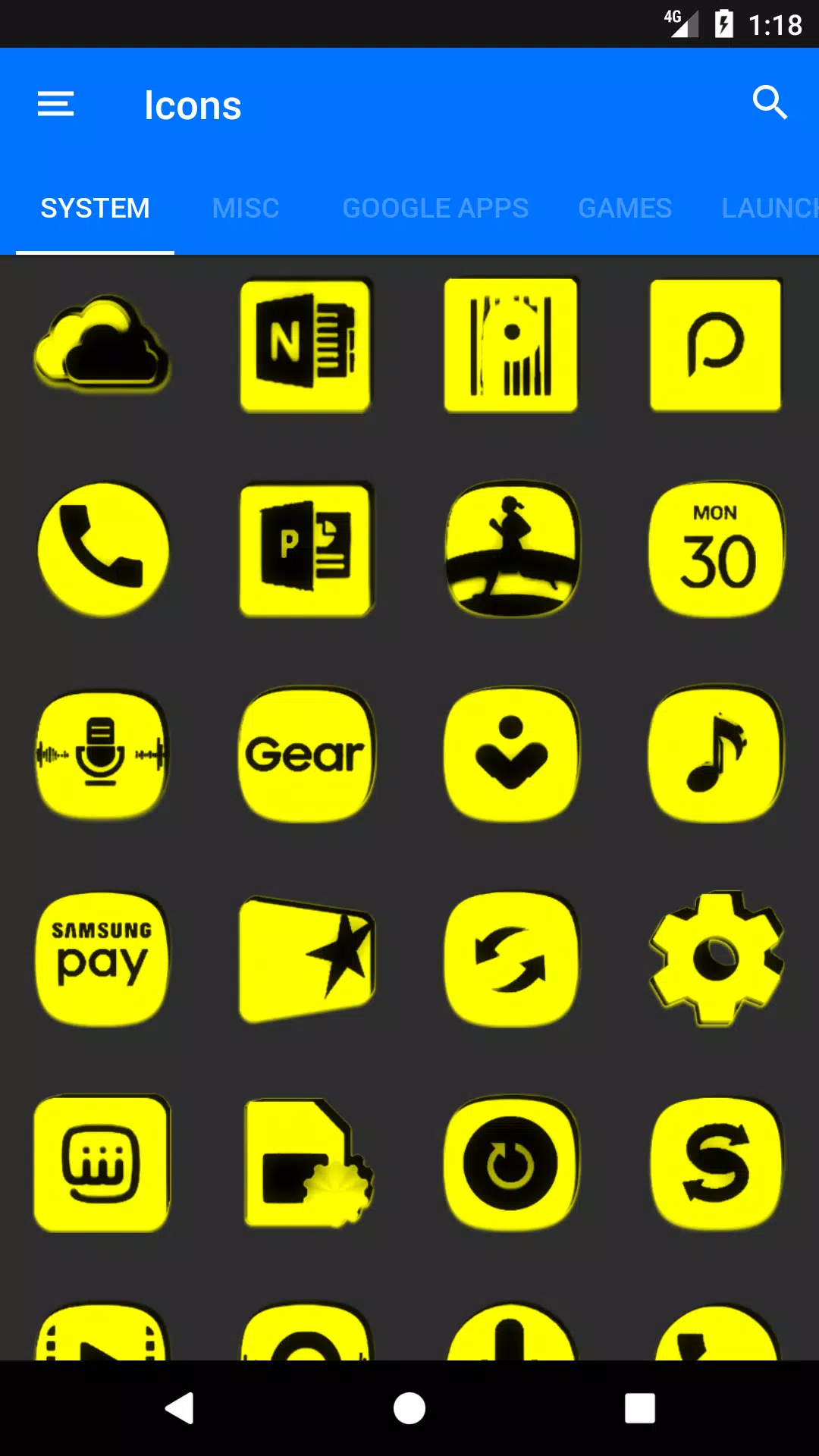 Yellow and Black Icon Pack Screenshots
