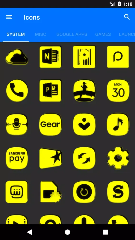 Yellow and Black Icon Pack スクリーンショット