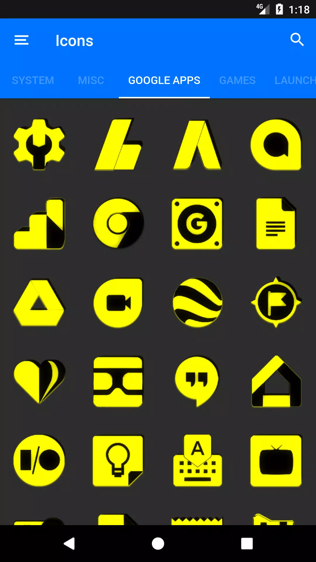 Yellow and Black Icon Pack Screenshots