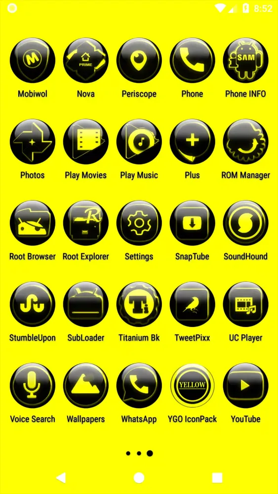 Tangkapan skrin Yellow Glass Orb Icon Pack