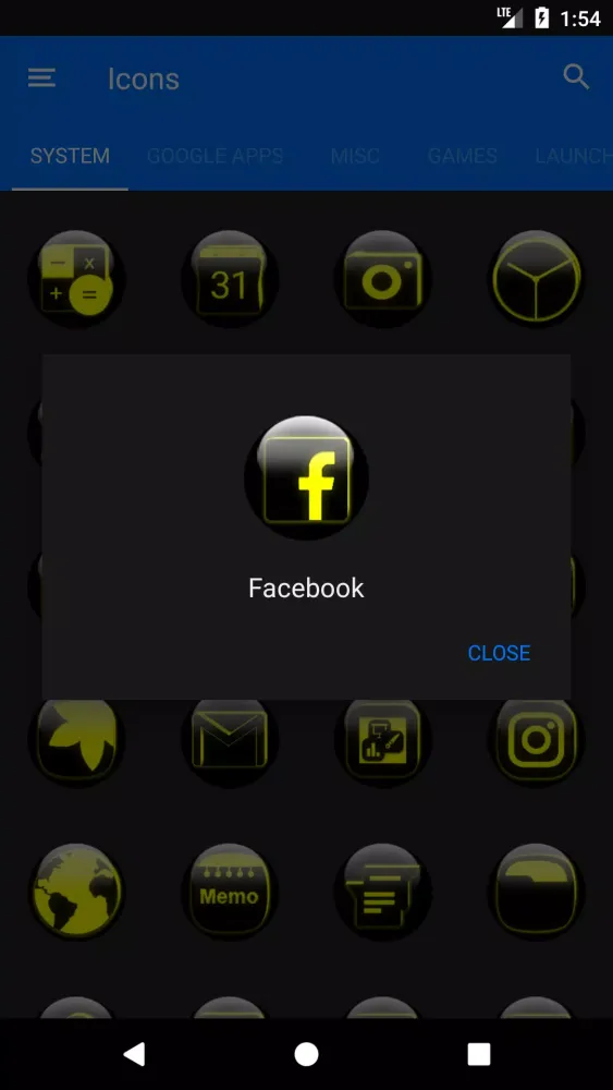 Tangkapan skrin Yellow Glass Orb Icon Pack