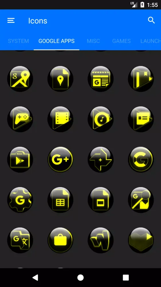 Tangkapan skrin Yellow Glass Orb Icon Pack
