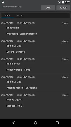 Sport Schedule Screenshots
