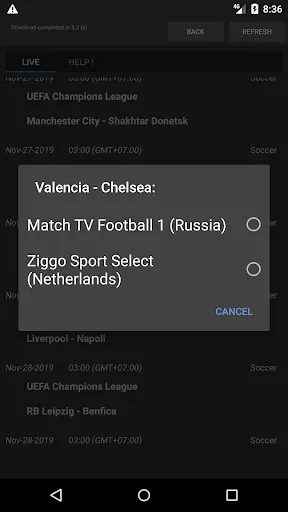 Sport Schedule Screenshots