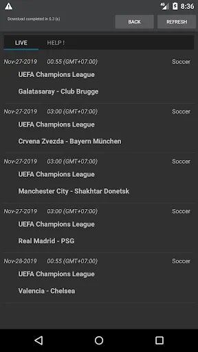 Sport Schedule Screenshots