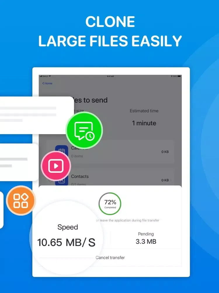 Ảnh chụp màn hình của Content Transfer Copy Data . iPad 