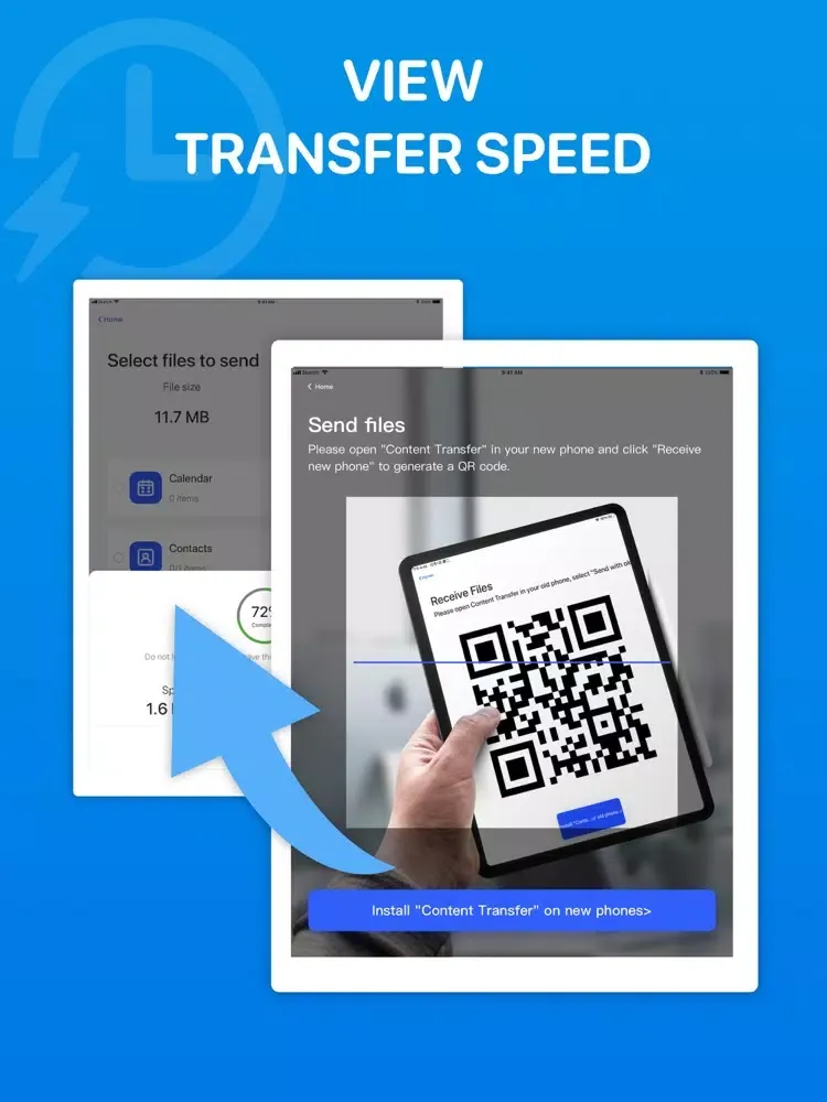 Ảnh chụp màn hình của Content Transfer Copy Data . iPad 