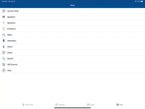 Ảnh chụp màn hình của RCAT / MRCA Conference & Expo iPad 
