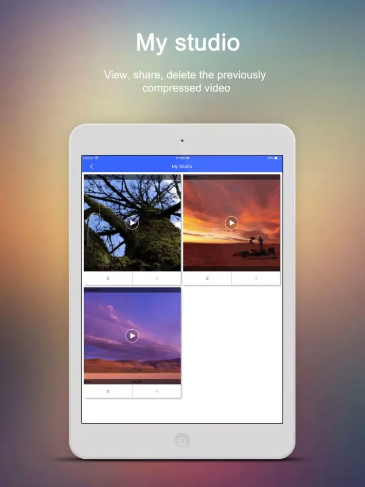 Capturas de pantalla de VidCompress-Video Compress Cut iPad 