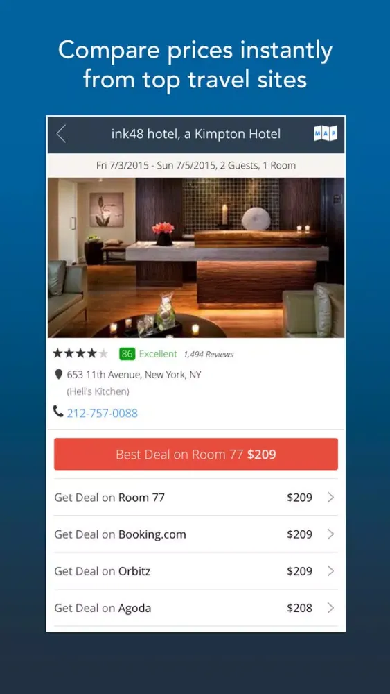 Capturas de pantalla de Room 77 - Hotel Search and Price Comparison
