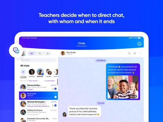 Ảnh chụp màn hình của Klassly iPad 