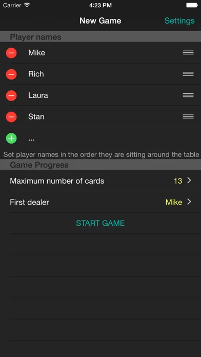 Oh Hell Card Game Scoring Ekran Görüntüleri