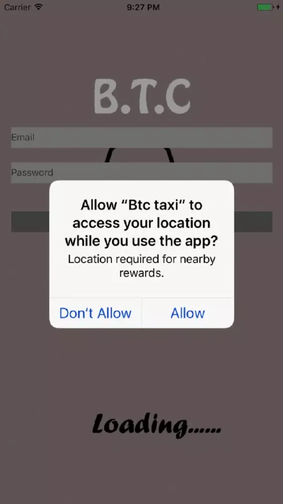 Capturas de tela do Btc Taxi