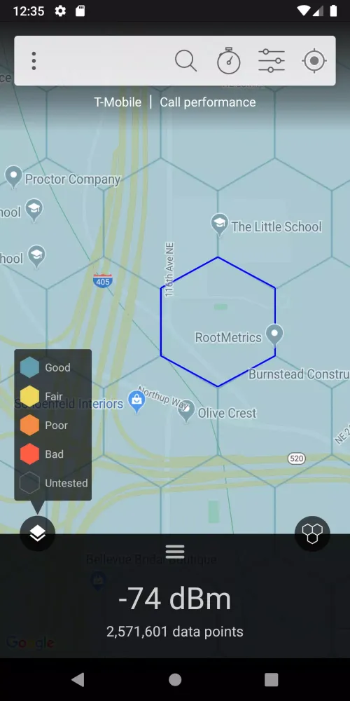 Cell Phone Coverage Map Screenshots
