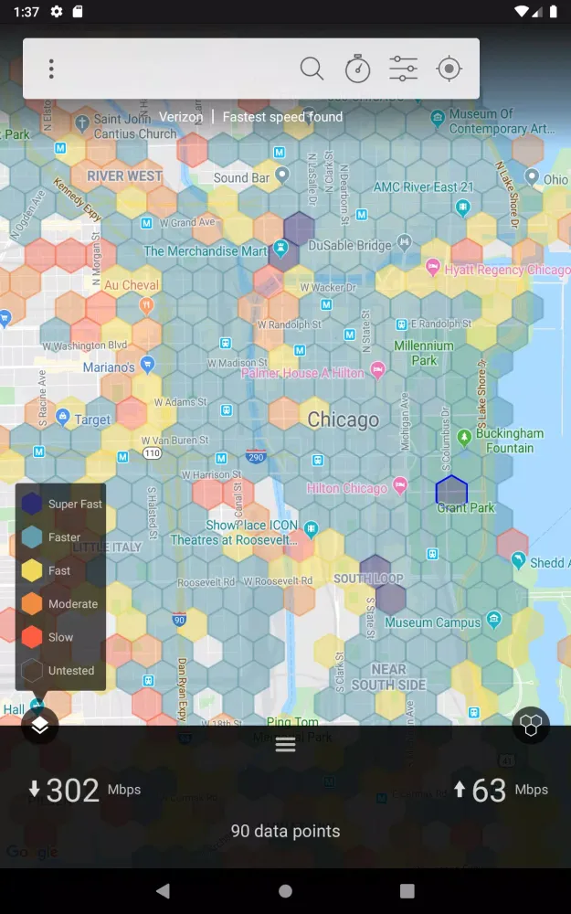 Cell Phone Coverage Map Screenshots