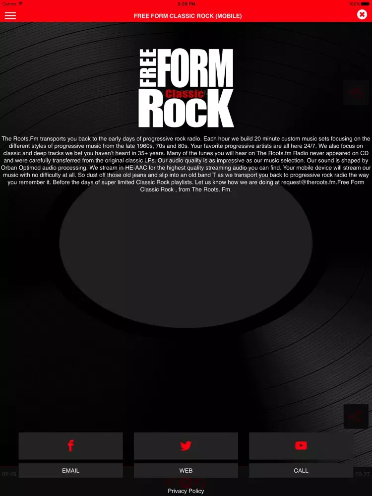 The Roots.fm Radio iPad  Ekran Görüntüleri