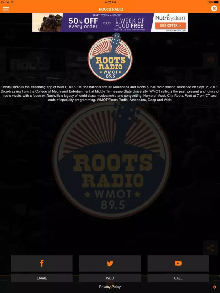 Zrzuty ekranu Roots Radio iPad 