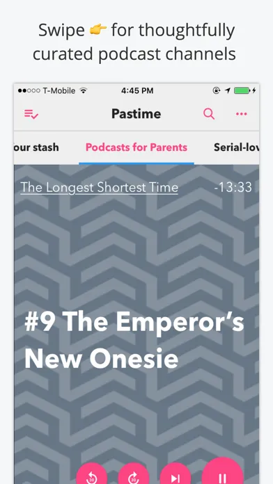 Tangkapan layar Pastime for podcasts