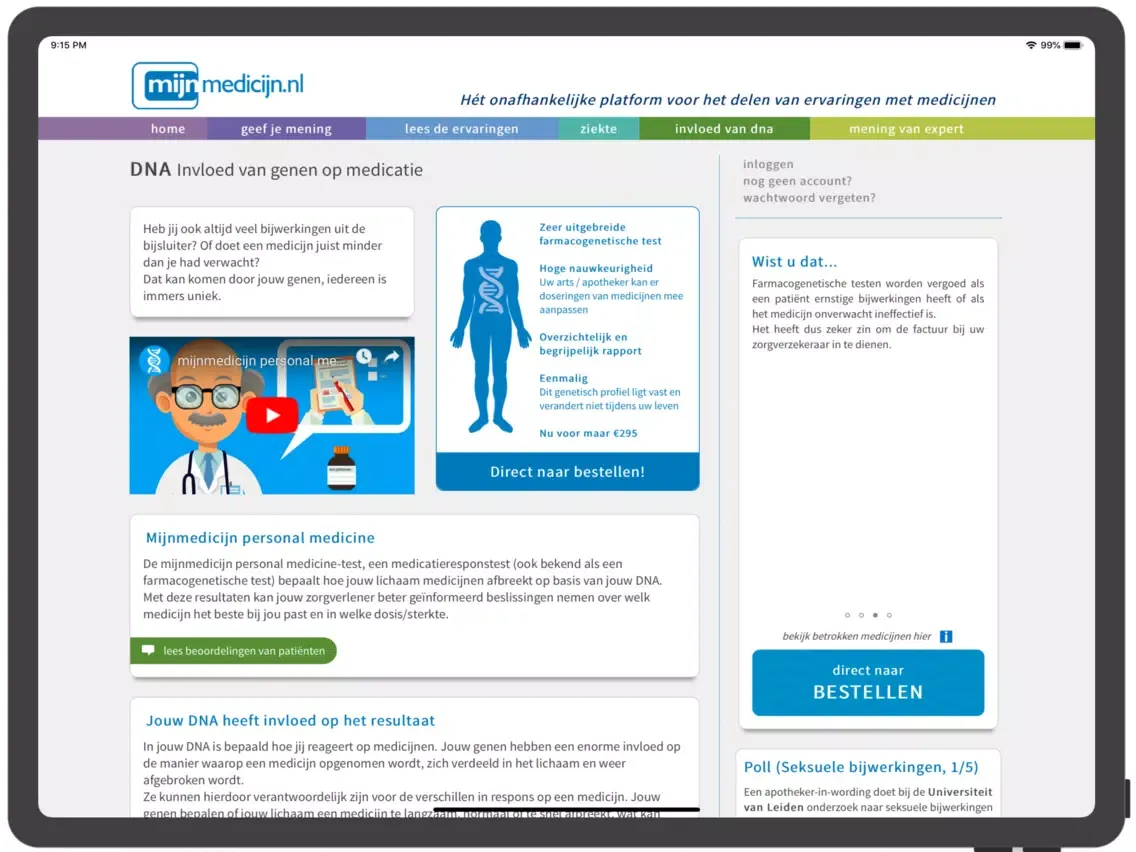 Screenshot di MijnMedicijn.nl iPad 