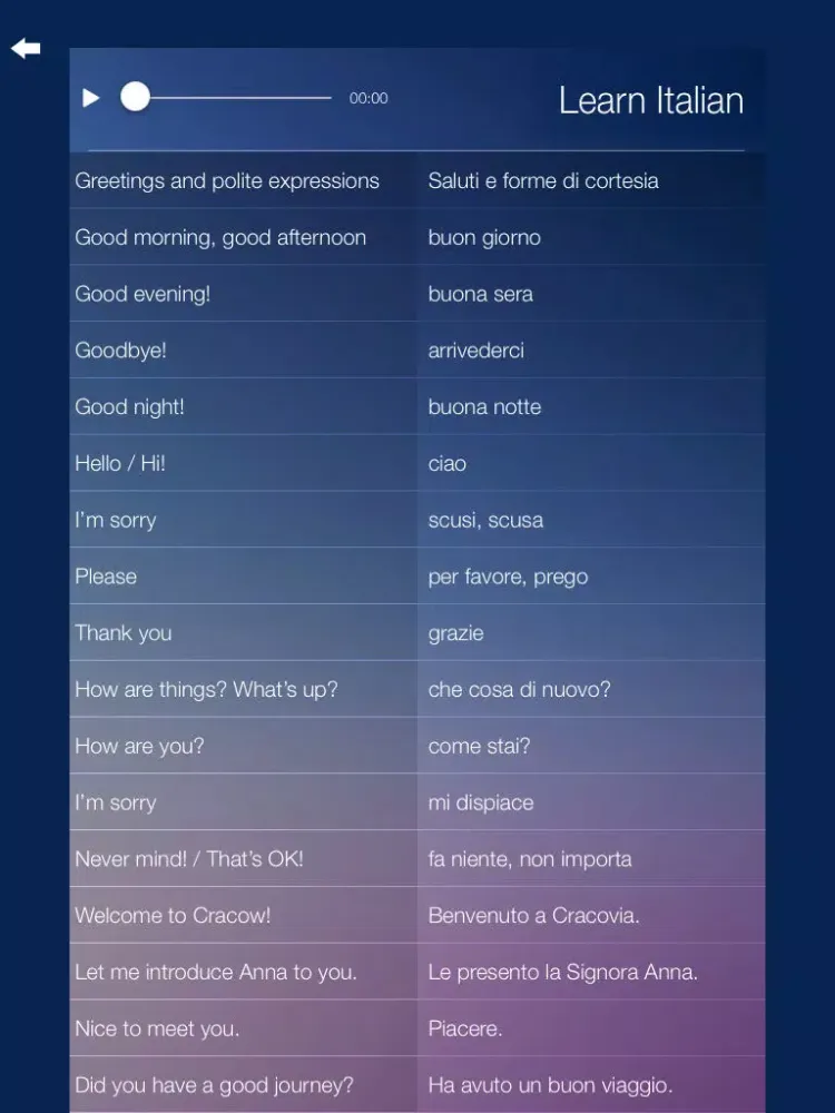 Learn ITALIAN Fast and Easy - Learn to Speak Italian Language Audio Phrasebook and Dictionary App for Beginners iPad Screenshots