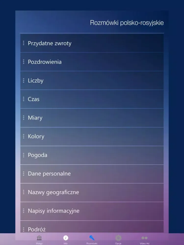 Rozmówki polsko-rosyjskie - nauka języka rosyjskiego iPad  Screenshots